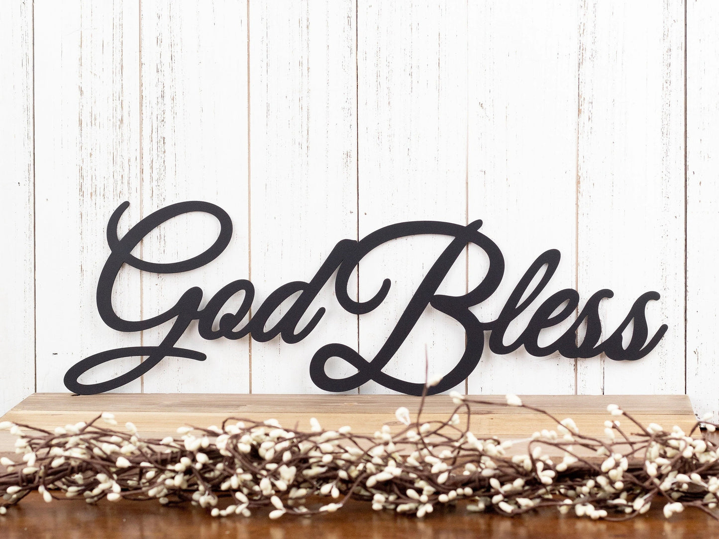 God Bless Metal Sign Black God Bless Metal Sign Religious Spiritual Sign Outdoor Sign Outdoor Metal Art