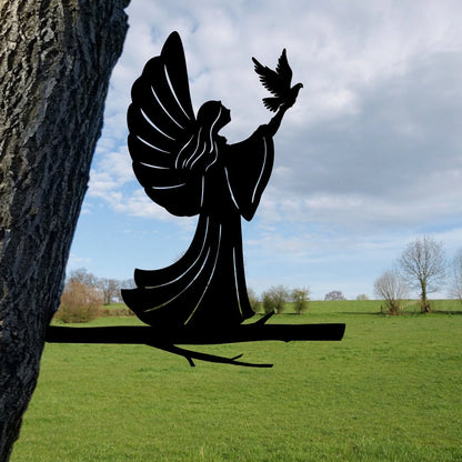 Angel Tree Stake, Tree Metal Sign, Outdoor Decor Laser Cut Metal Signs Custom Gift Ideas