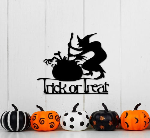 Trick Or Treat Witch Wall Art Decor Cut Metal Sign Laser Cut Metal Signs Custom Gift Ideas
