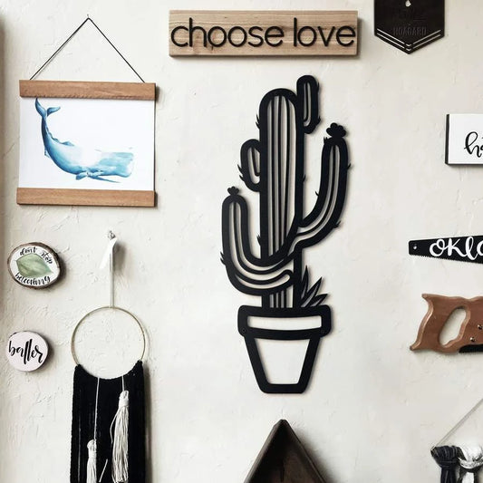 Saguaro Plant Wall Art Cut Metal Sign Laser Cut Metal Signs Custom Gift Ideas - 8 inches - metal sign