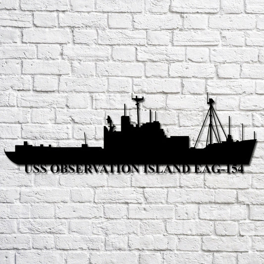 Uss Observation Island Eag154 Navy Ship Metal Art, Gift For Navy Veteran, Navy Ships Silhouette Metal Art, Navy Home Decor Laser Cut Metal Signs Custom Gift Ideas