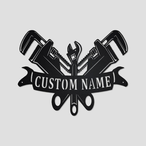 Personalized Monogram Plumber Male Metal Sign Art Custom Plumber Metal Sign Plumber Gifts for Men Plumber Male Gift Plumber metal sign