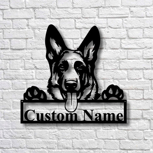 Personalized Custom German Shepherd Dog Metal Sign for Dog Lover Custom Name
