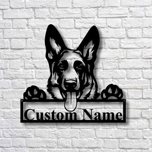 Personalized Custom German Shepherd Dog Metal Sign for Dog Lover Custom Name - 8 inches - metal sign