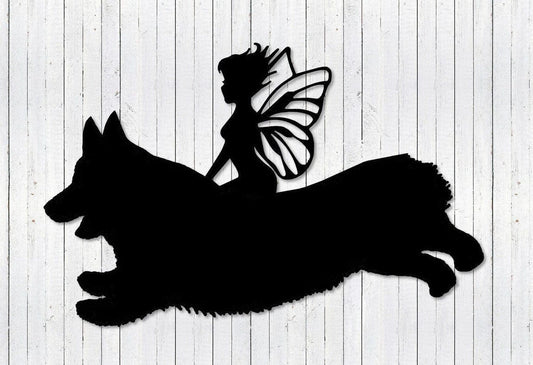 Corgi Fairy The Legend Metal Sign Cut Metal Sign Wall Decor - 8 inches - metal sign