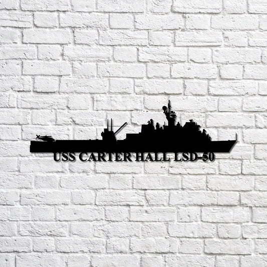 Uss Carter Hall Lsd50 Navy Ship Metal Sign, Memory Wall Metal Sign Gift For Navy Veteran, Navy Ships - metal sign