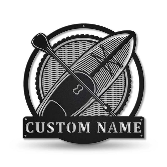 Personalized Stand Up Paddleboarding Sport Monogram Metal Sign Art, Custom Stand Up Paddleboarding Metal - metal sign