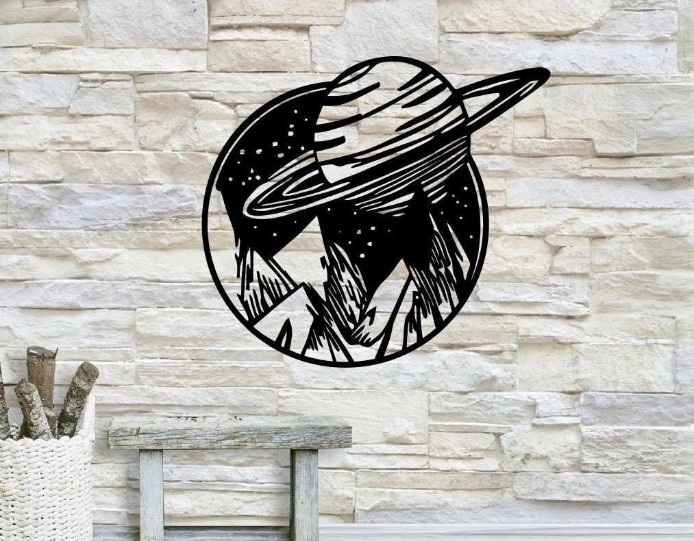 Saturn Space Metal Space Cosmic Cosmic World Saturn Metal Wall Decor