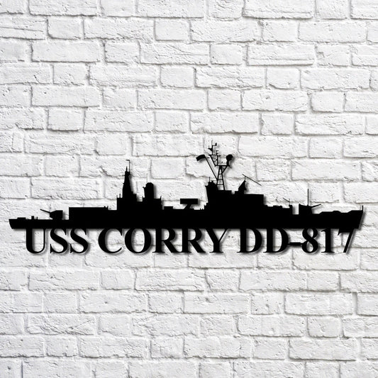 Uss Corry Dd817 Navy Ship Metal Art, Custom Us Navy Ship Cut Metal Sign, Gift For Navy Veteran, Navy - metal sign