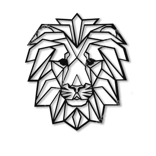 Geometric Lion Metal Art, Wildlife Housewarming Decoration, Metal Laser Cut Metal Signs Custom Gift Ideas - 8 inches - metal sign
