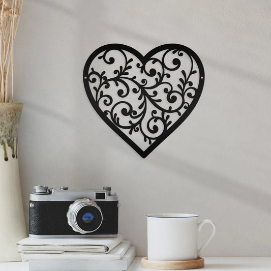 Decorative Scroll Heart Cut Metal Sign Laser Cut Metal Signs Custom Gift Ideas - 8 inches - metal sign