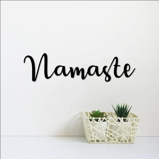 Namaste Sign Namaste Word Art Yoga Studio Decor Namaste Gift Namaste Metal Signmeditation Yoga Sign - 8 inches - metal sign