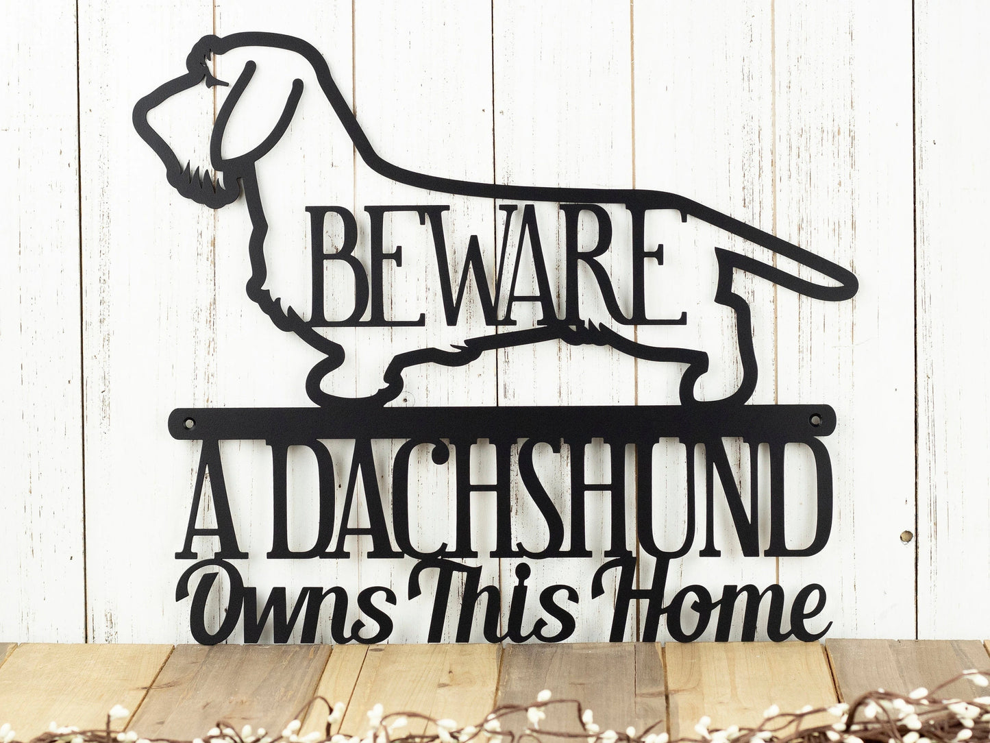 Wire Haired Dachshund Owns This Home Metal Sign Black Weiner Dog Outdoor Sign Door Sign Dachshund Gift