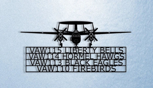 E2 Hawkeye With Squadron Assignments Airborne Early Warning (aew) Aircraft Metal Sign Cut Metal Sign Wall Decor