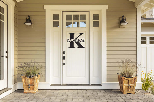 Simple Personalized Monogram Cut Metal Sign Laser Cut Metal Signs Custom Gift Ideas - 8 inches - metal sign
