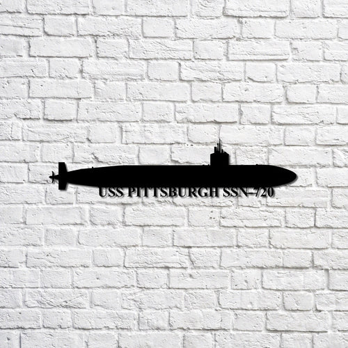 Uss Pittsburgh Ssn720 Navy Ship Metal Sign, Memory Wall Metal Sign Gift For Navy Veteran, Navy Ships Silhouette Metal Sign Laser Cut Metal Signs Custom Gift Ideas