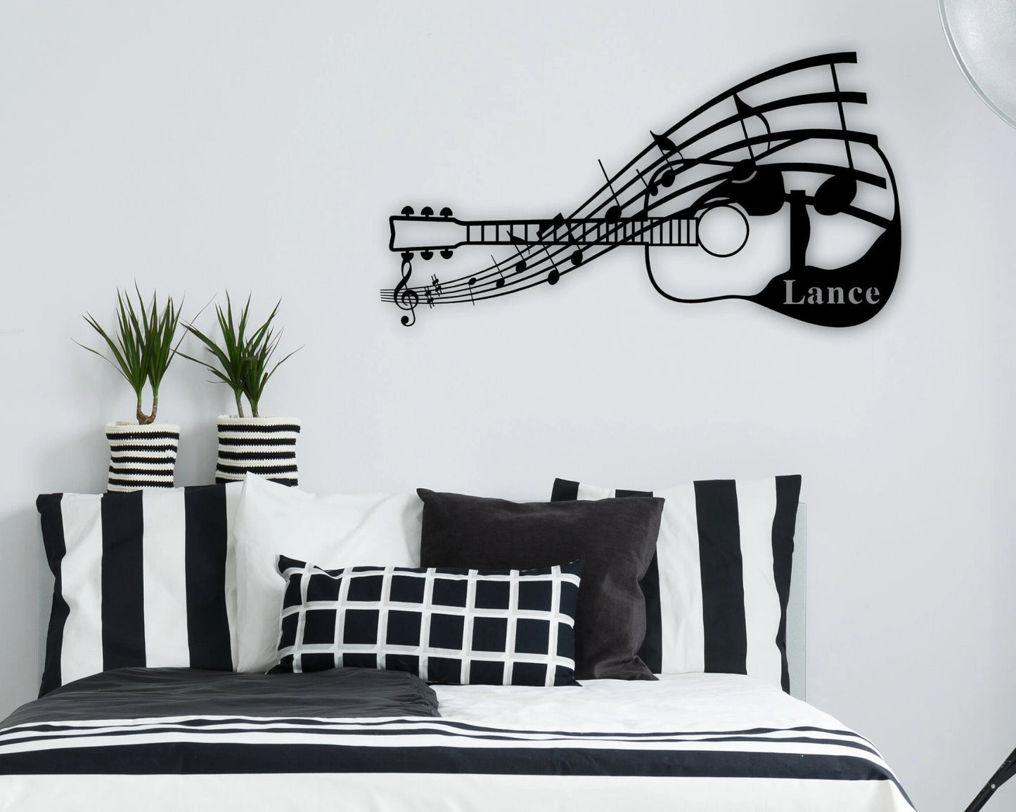 Custom Guitar Sign Art Solid Steel Decorative Accent Metal Art Sign Metal Acoustic Guitar Custom Metal Sign