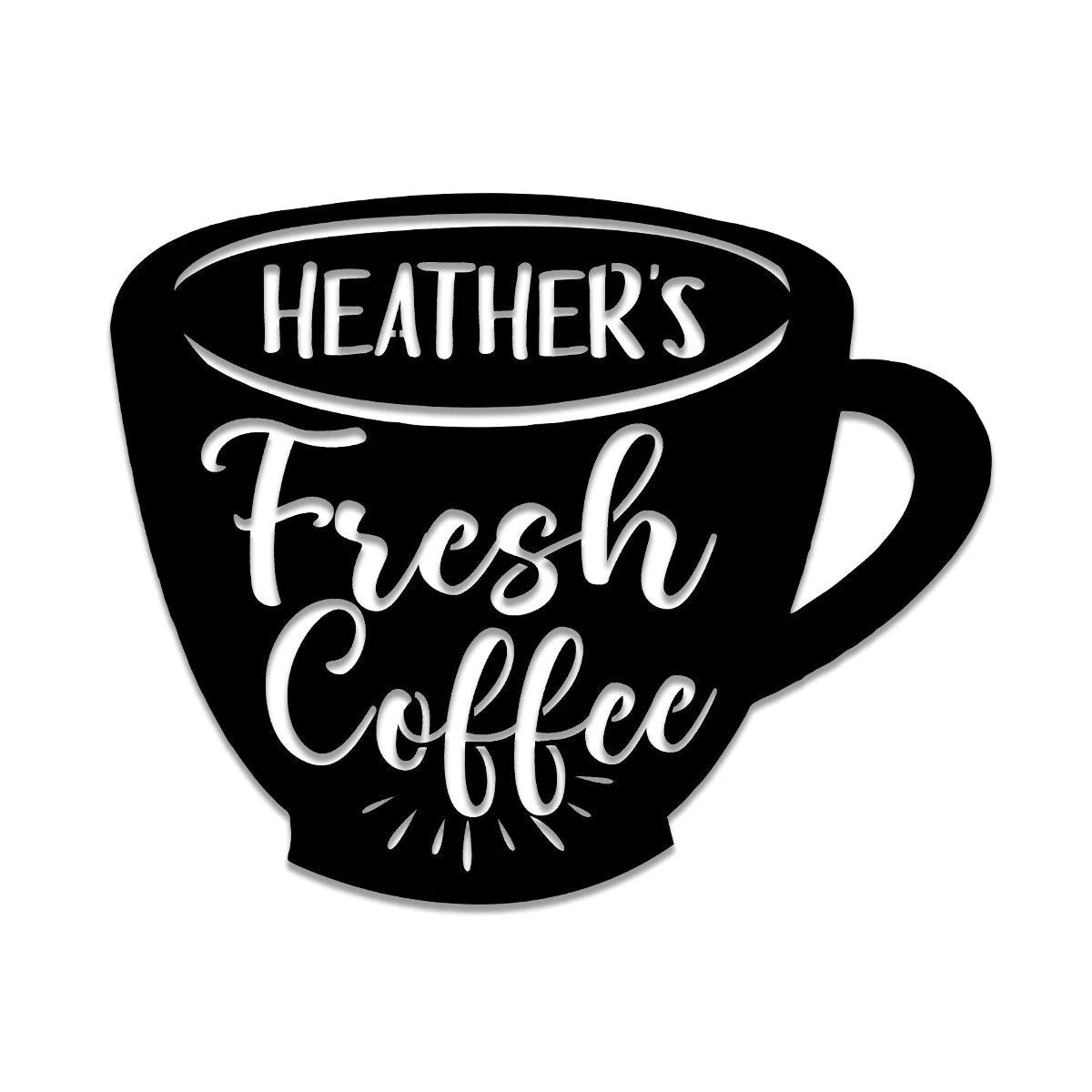 Personalized Coffee Metal Bar Sign, Custom Caf, Kitchen Housewarming Wall Decor, Metal Laser Cut Metal Signs Custom Gift Ideas