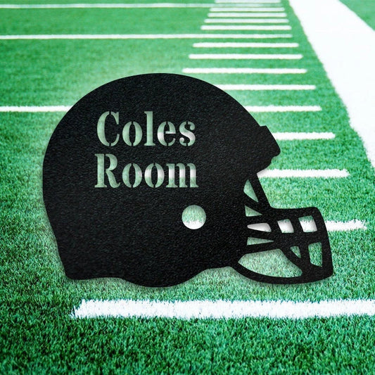 Personalized Metal Football Sign Football Gift For Boys Personalized Football For Boys Room Metal Football Sign - 8 inches - metal sign