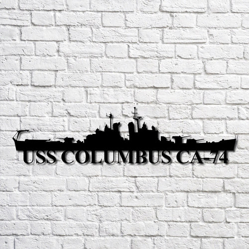 Uss Columbus Ca74 Navy Ship Metal Art, Custom Us Navy Ship Cut Metal Sign, Gift For Navy Veteran, Navy Ships Silhouette Metal Art, Navy Home Decor Laser Cut Metal Signs Custom Gift Ideas