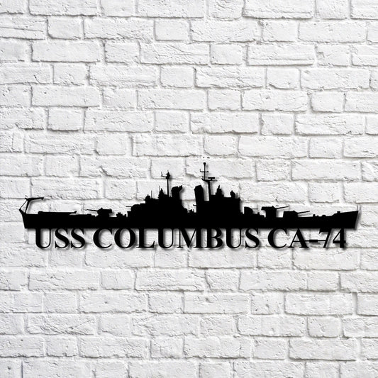 Uss Columbus Ca74 Navy Ship Metal Art, Custom Us Navy Ship Cut Metal Sign, Gift For Navy Veteran, Navy - metal sign