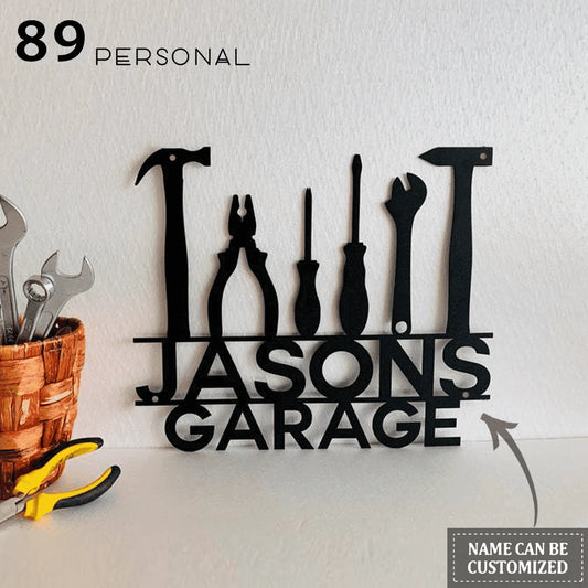 Garage toolbox Personalized Metal Sign - 8 inches - metal sign