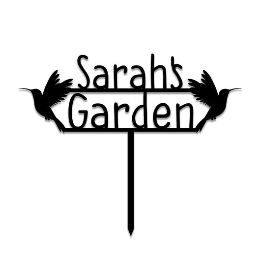 Personalized Hummingbird Metal Garden Sign, Custom Garden Stake, Home Decor, Anniversary Art Gift For - wedding detail