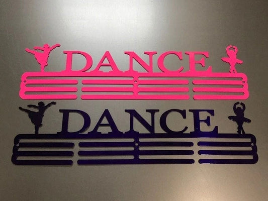 Dance Medal Hanger Holder Display Rack 3 Rung Cut Metal Sign - 8 inches - metal sign