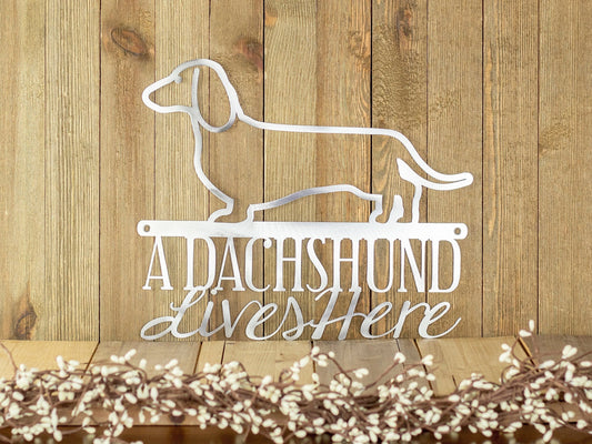 Metal Laser Cut Sign Dachshund Gift Beware Of Dog Sign - 8 inches - metal sign