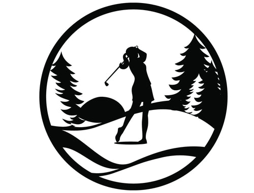 Golf Woman Golfing Sign Golf Gift Golfer Gift Metal Wall Decor Metal Wall Hanging Outdoor Sign