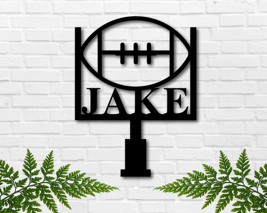 Football Sign, Football Name Sign, Sports Name Sign, Personalized Football Sign, Field Goal Sign, Metal - metal sign
