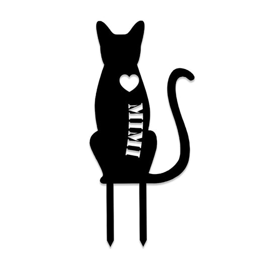 Cat Metal Sign, Custom Pet Housewarming Metal Garden Sign, Stake, Metal Laser Cut Metal Signs Custom Gift Ideas - 8 inches - metal sign