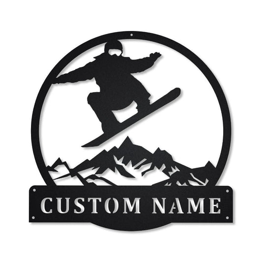 Personalized Snowboarding Metal Sign Art , Custom Snowboarding Metal Sign, Snowboarding Lover Sign - metal sign
