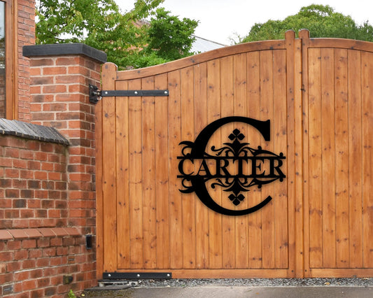 Personalized Family Name Metal Sign, Metal Monogram Sign, Last Name Sign, Housewarming Gift, Custom Metal - wedding detail
