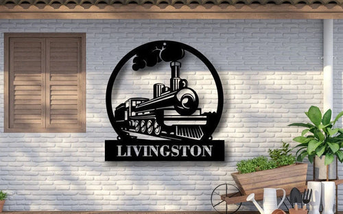 Train Metal Sign Metal Wall Decor, Custom Metal Name Sign, Railroad Signs, Railway Sign, Train Sign, Train Room, Train Decor, Metal Sign Laser