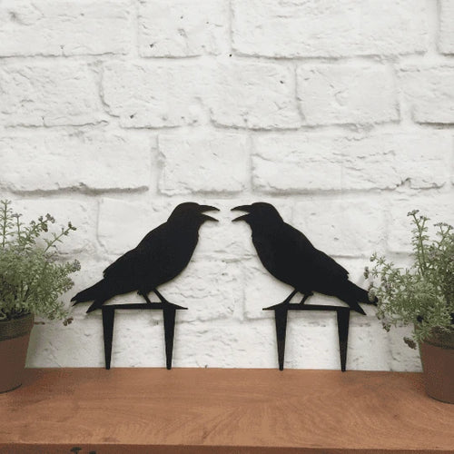 Metal Raven Yard Sign With Stakes Cut Metal Sign Metal House Sign