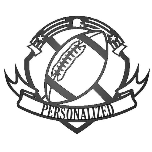 Personalized Name Football Metal Wall Sign, Cut Metal Sign, Wall Metal Art Laser Cut Metal Signs Custom Gift Ideas