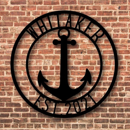 Anchor Sign Nautical Decor Beach Decor Nautical Sign Anchor Family Name Wall Decor Custom Wedding Gift Lake