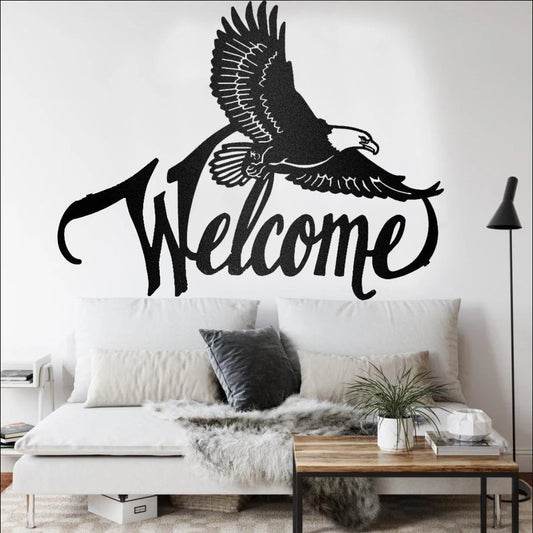Eagle Welcome To Independence Day Decor Wall Art Cut Metal Sign Laser Cut Metal Signs Custom Gift Ideas - 8 inches - metal sign