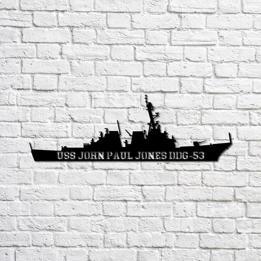 Uss John Paul Jones Ddg53 Navy Ship Metal Sign, Memory Wall Metal Sign Gift For Navy Veteran, Navy Ships - metal sign