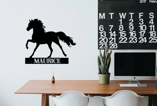 Horse Metal Sign Personalized Horse Metal Wall Art Custom Name Sign Wall Hangings Housewarming Gift - metal sign