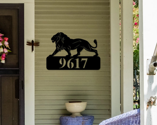Lion Address Sign, Metal Lion Sign, Address Sign, Metal Address Plaque, Metal Address Sign, Address Sign - metal sign