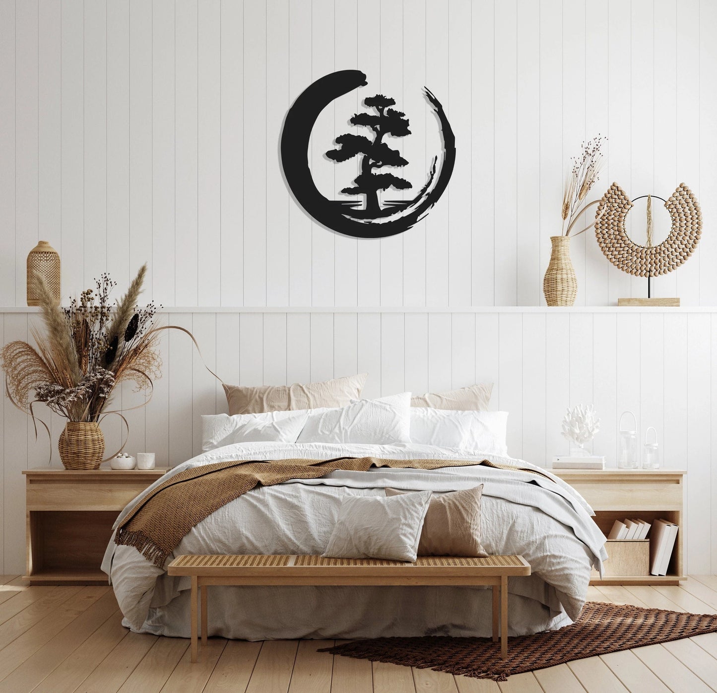 Bonsai Tree Metal Wall Decor, Metal Wall Art, Enso Circle, Tree Of Life Metal Wall Art, Housewarming Gift, Living Room Decor, Metal Laser Cut Metal Signs Custom Gift Ideas