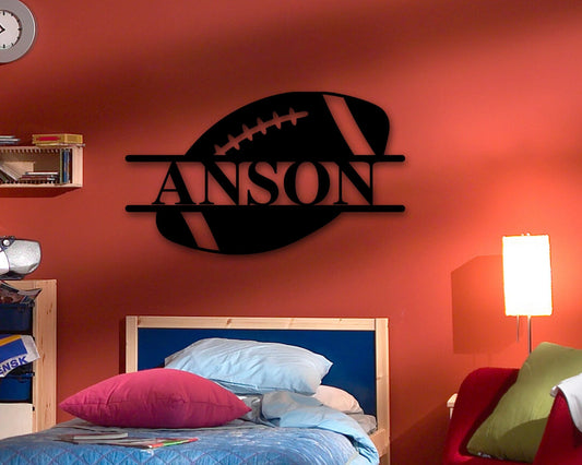 Football Name Sign, Metal Monogram, Monogram Door Hanger, American, Football, Nursery Monogram, Metal - metal sign
