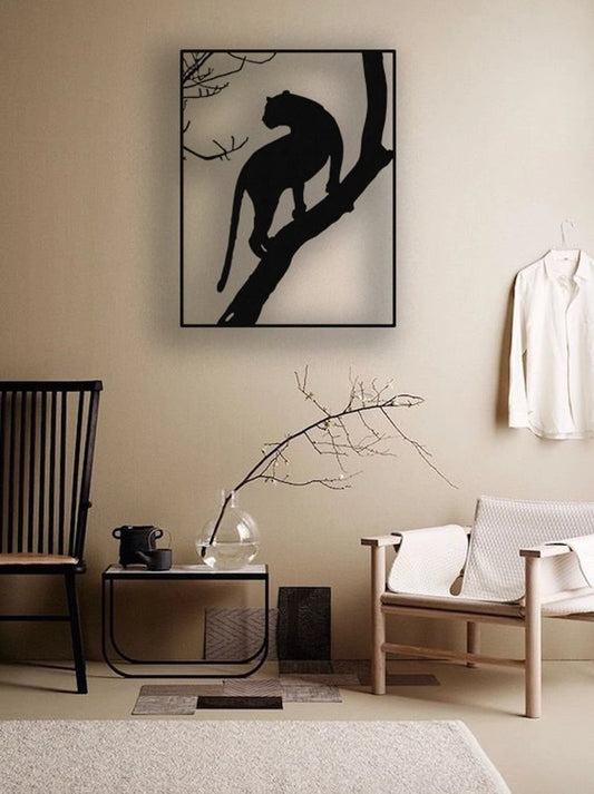 Snow Leopard on Branch Decor Wall Art Cut Metal Sign Laser Cut Metal Signs Custom Gift Ideas - 8 inches - metal sign