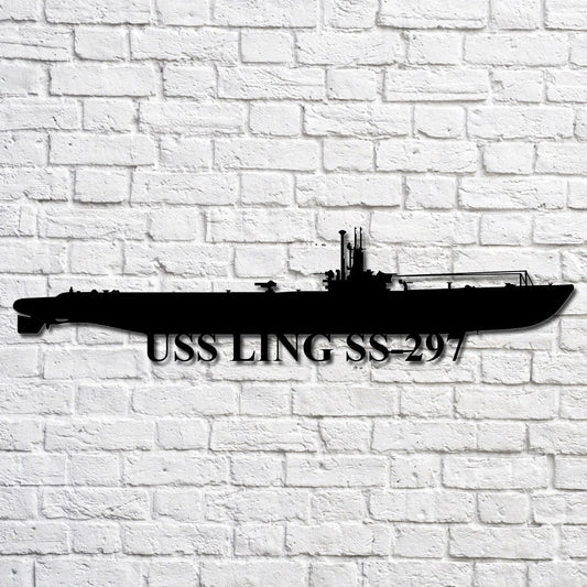 Uss Ling Ss297 Navy Ship Metal Art, Custom Us Navy Ship Cut Metal Sign, Gift For Navy Veteran, Navy Ships - metal sign