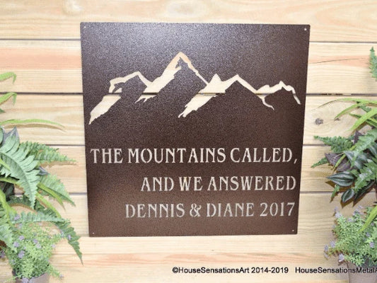 The Mountains Called Quote Sign Cut Metal Sign Metal House Sign - 8 inches - metal sign
