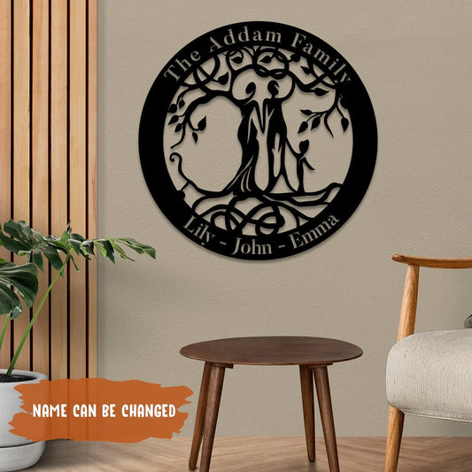 Custom Parents And Child Tree Of Life Metal Sign, Nature Wall Art Laser Cut Metal Signs Custom Gift Ideas - 8 inches - metal sign