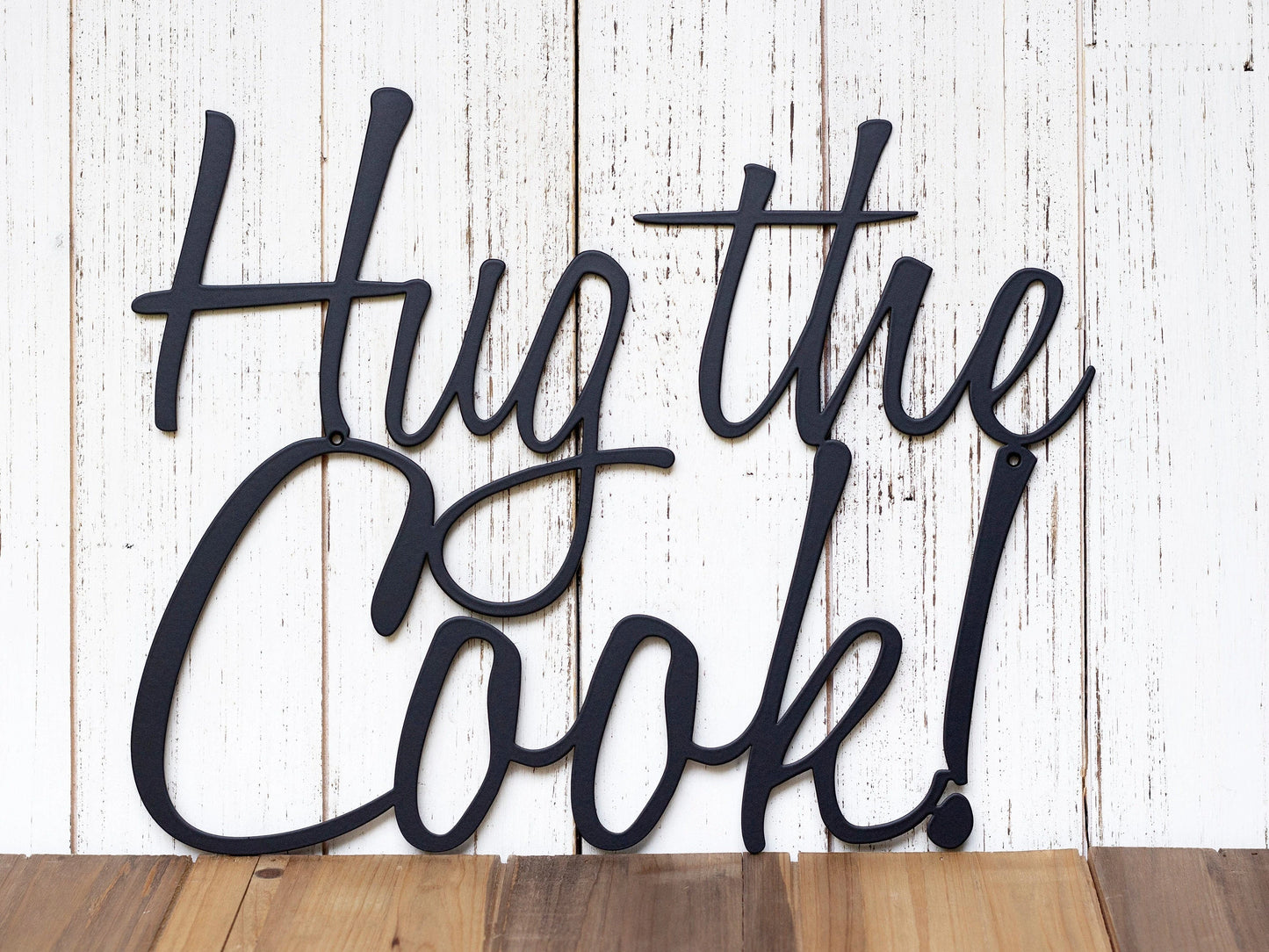 Hug The Cook Metal Sign Black Kitchen Decor Kitchen Sign Plaque Wall Hanging