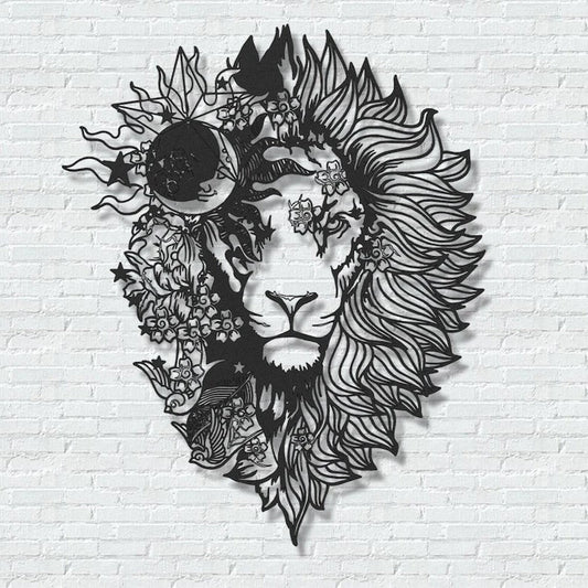 Premium s Myth Lion Housewarming Gift Metal Art Interior Design - 8 inches - metal sign